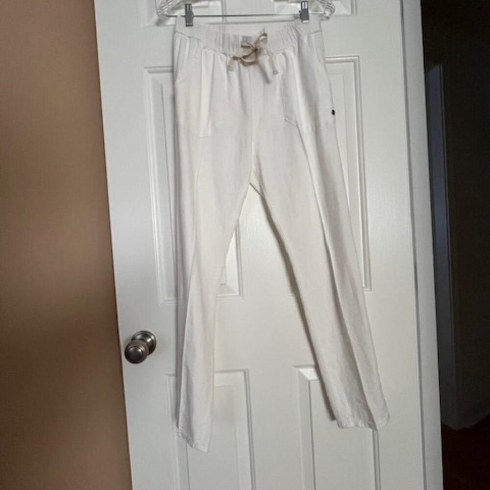 Roxy, Summer on the Seashore pants, with option to roll up. Off-white, size S.